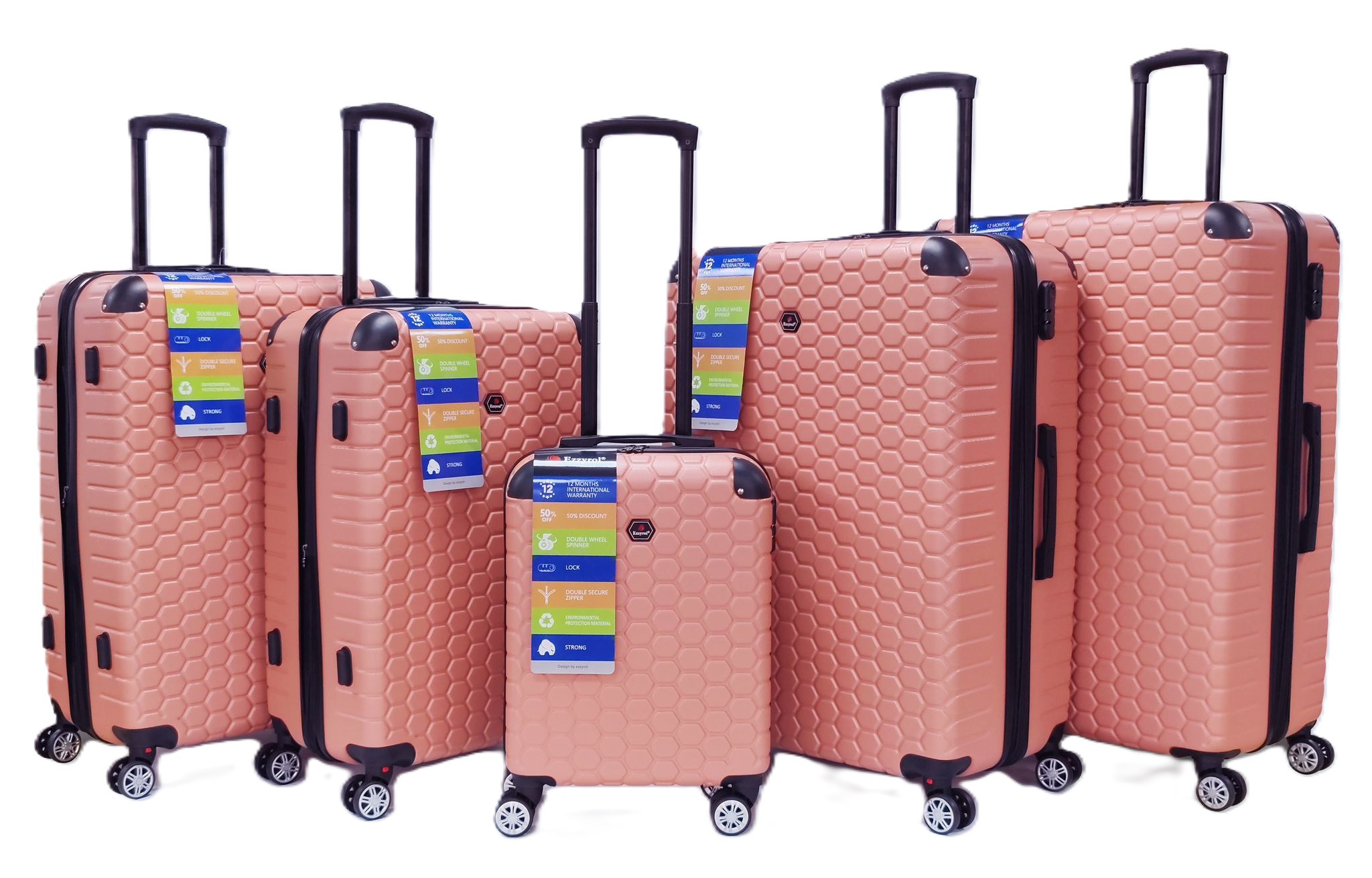 Ezzyrol Reisekoffer-Set 5-teilig ABS 